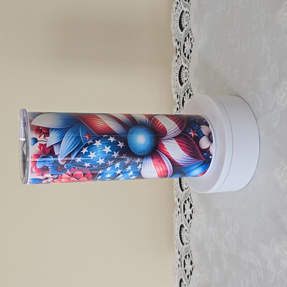 Custom 20oz Stainless Steel Tumbler - Red, White & Blue